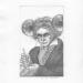Portret van Ludwig van Beethoven droeg een helm met dubbele oortrompet